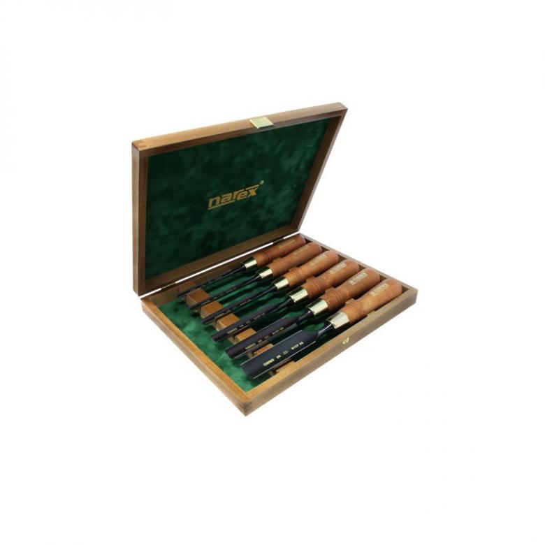 NAREX Dłuta stolarskie żłobaki PREMIUM - zestaw 6szt 8-10-12-16-20-26 (853300)