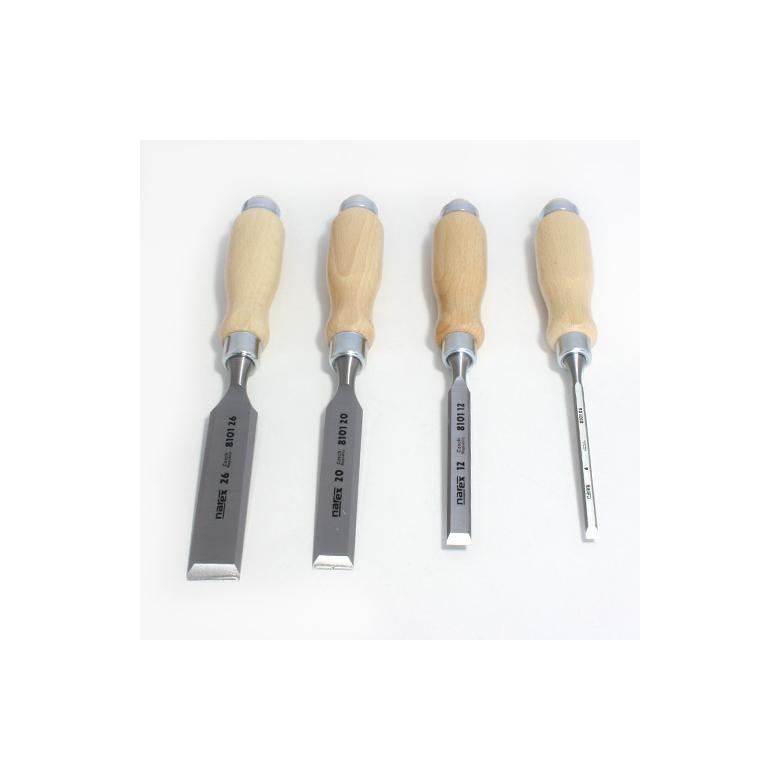 NAREX Dłuta stolarskie proste  WOOD LINE - zestaw 4szt 6-26mm (863010)