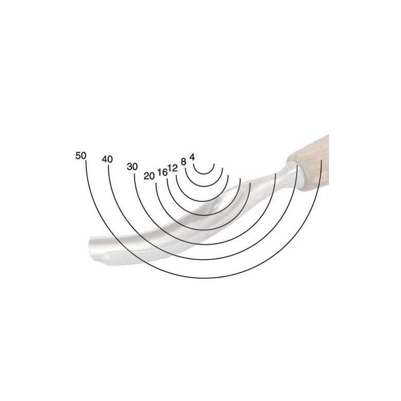 NAREX Dłuto rzeźbiarskie wygięte żłobak profil 9 o szerokości 8mm serii STANDARD (893508)