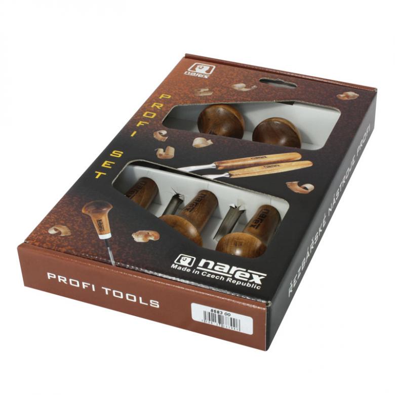 NAREX Dłuta rzeźbiarskie do drzeworytu  PROFI - zestaw 5szt (868300)