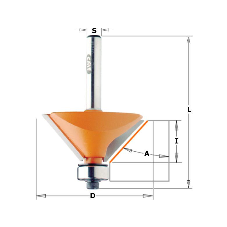 CMT Frez do ukosowania A-45° D-31,7 I-9,5 L-53 S-8mm (936.280.11)