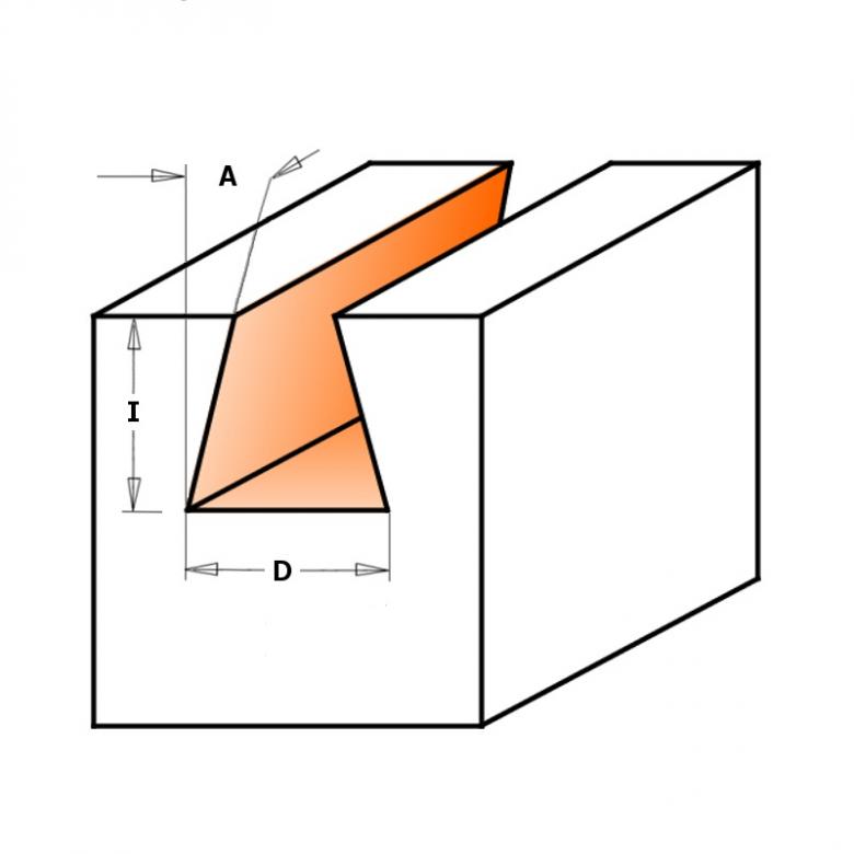CMT Frez do połączeń na jaskółczy ogon D-9,5, I-9,5, L-63,5, A-9°, S-12,7mm (818.596.11)