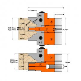 CMT Zestaw głowic typu profil-kontrprofil D-132 B-35 (694.015.35) 2