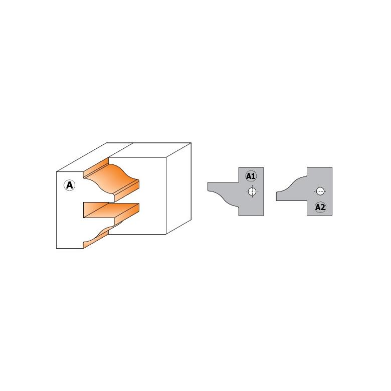 CMT Zestaw głowic typu profil-kontrprofil D-132 B-31,75 (694.015.31)