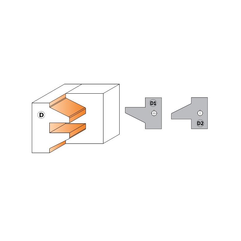 CMT Zestaw głowic typu profil-kontrprofil D-132 B-30 (694.015.30)