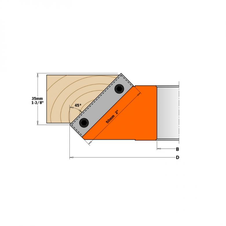 CMT Głowica do skosów 45° D-160 B-50 (694.002.50)