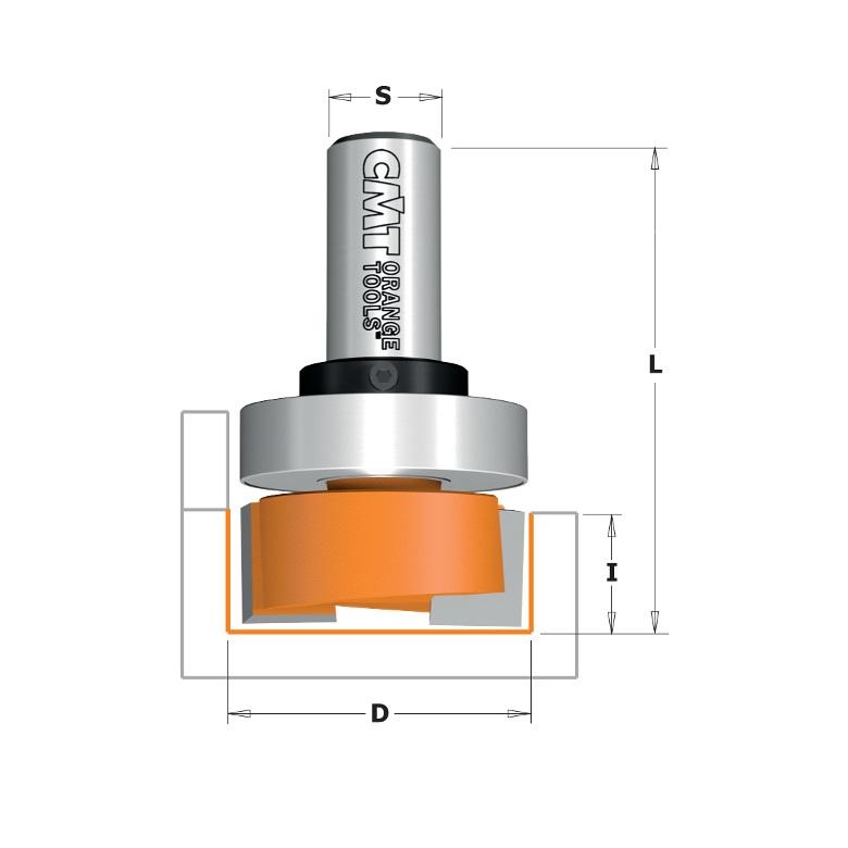 CMT Frez na czopy łączeniowe o średnicy 16,0mm, długości roboczej 19mm, średnica trzpienia 8,0mm wersja bez łożyska (901.160.11)