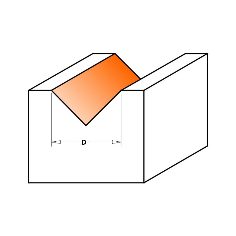 CMT Frez bruzdujący A-90° D-16 I-12,7 L-52,8 S-8mm (915.160.11)