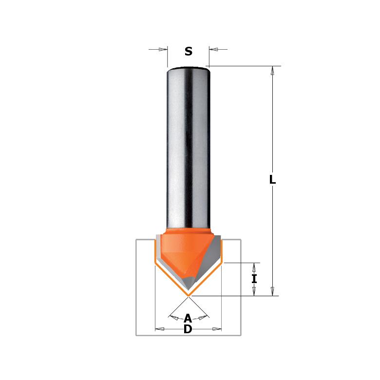 CMT Frez bruzdujący A-90° D-9,5 I-12,7 L-44,5 S-8mm (915.095.11)