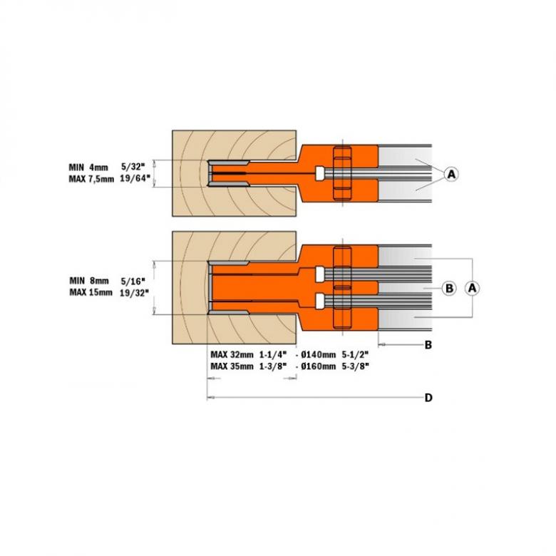 CMT Głowica regulowana do rowkowania D-140 B-35 (694.001.35)