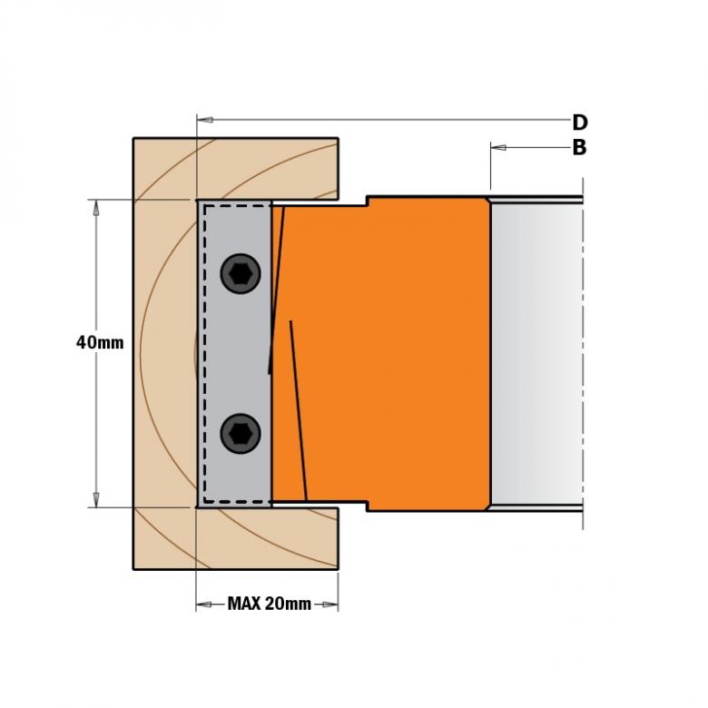 CMT Głowica do wręgów do noży profilowych D-100 B-31.75 (694.020.31)
