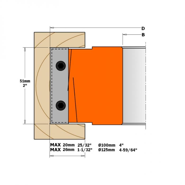 CMT Głowica do wręgów D-100 B-31.75 (694.100.31)