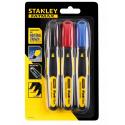 STANLEY Marker czarny, czerwony, niebieski ścięty Fatmax (47-315)