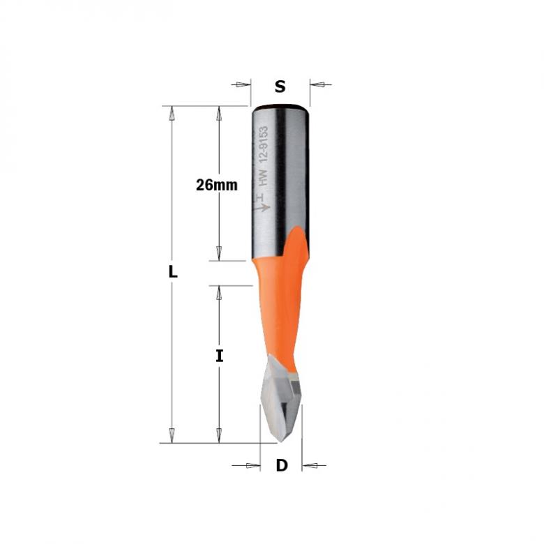 CMT Wiertło Xtreme krótkie przelotowe D-5mm, L-57,5mm lewe obroty (313.050.42)