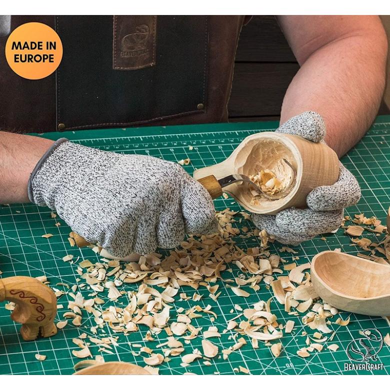 Beavercraft Nóż do łyżek rzeźbiarski 30 mm SK2OAK rękojeść dębowa