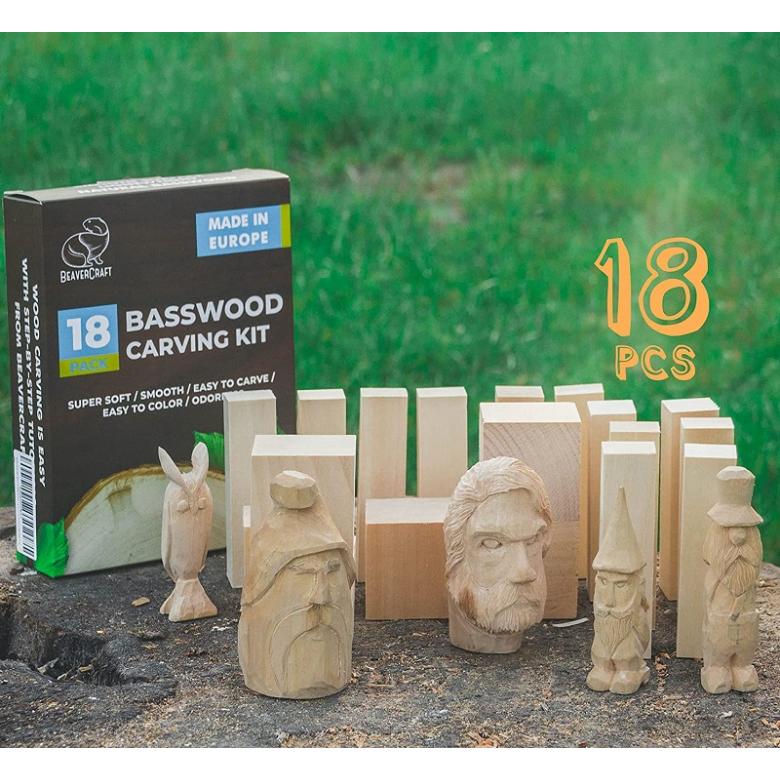 Beavercraft Drewno lipa zestaw 18 klocków BW18