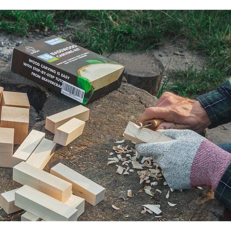 Beavercraft Drewno lipa zestaw 18 klocków BW18