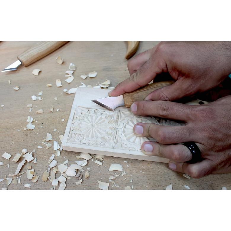 BeaverCraft Mały nóż snycerski do rzeźby geometrycznej C11 (C11) + kantówka lipa gratis