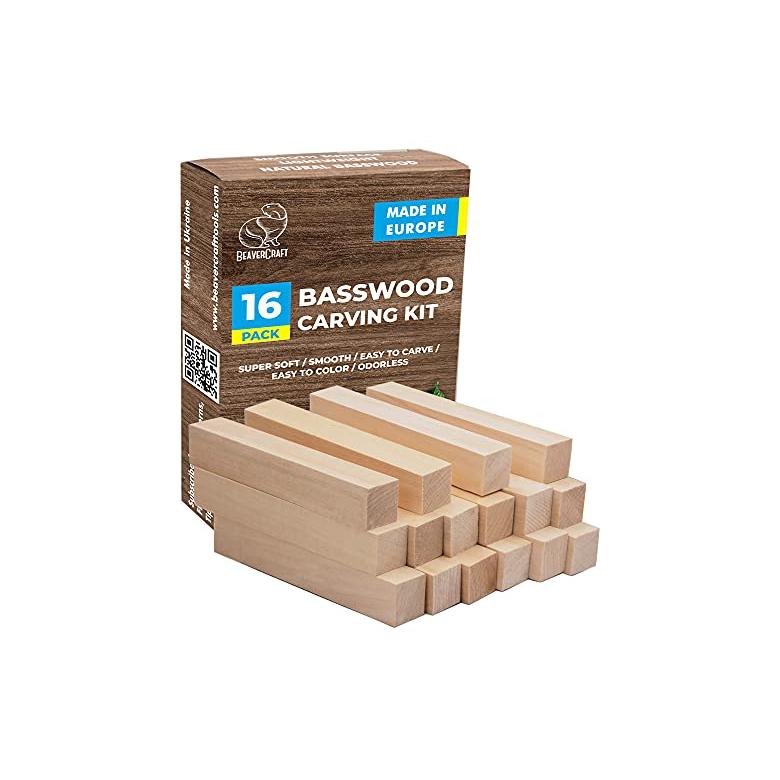 Beavercraft Drewno lipa zestaw 16 klocków BW16