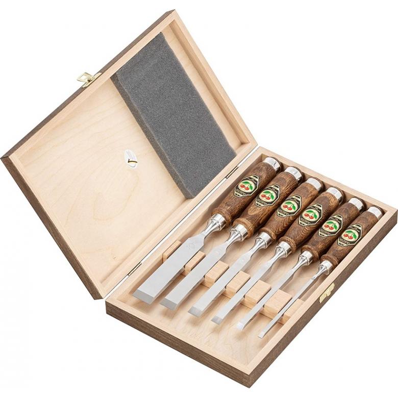 KIRSCHEN Dłuta stolarskie zestaw 6 szt z bejcowaną rękojeścią 6-26mm (1107)