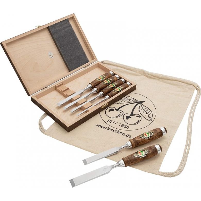 KIRSCHEN Dłuta stolarskie zestaw 6 szt z bejcowaną rękojeścią 6-26mm (1107)