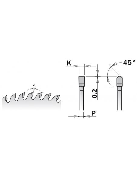 CMT Piiła chromowana wyciszona z zębem typu trapez - prosty D-300 F-30 zębów 96  (281.696.12M)