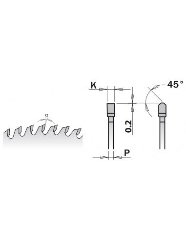 CMT Piiła chromowana wyciszona z zębem typu trapez - prosty D-300 F-30 zębów 72  (281.672.12M)