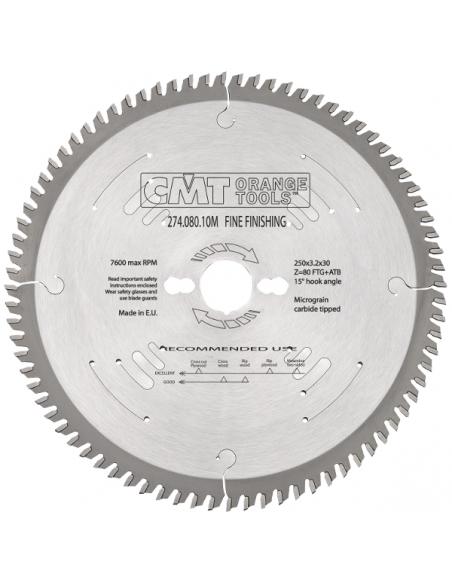 CMT Piiła do cięcia poprzecznego D-250 F-30 zębów 80  (274.080.10M)