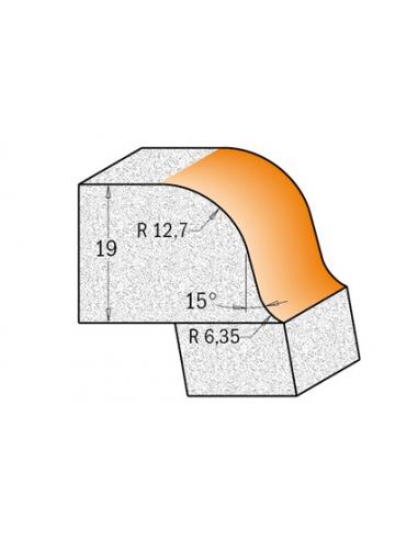 CMT Frez zaokrąglająco-trymujący (esownica) do Corianu A-15 D-54 I-25,4 S-12mm (980.542.11)