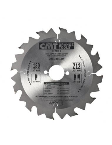 CMT Piła do cięcia wzdłużnego do elektronarzędzi D-180 F-30 zębów 12 (290.180.12M)