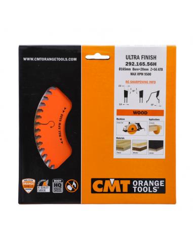 CMT Piła do cięcia poprzecznego do elektronarzędzi D-165 F-20 zębów 56 (292.165.56H)