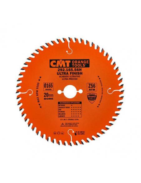 CMT Piła do cięcia poprzecznego do elektronarzędzi D-165 F-20 zębów 56 (292.165.56H)