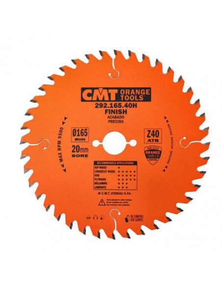 CMT Piła do cięcia poprzecznego do elektronarzędzi D-165 F-20 zębów 40 (292.165.40H)