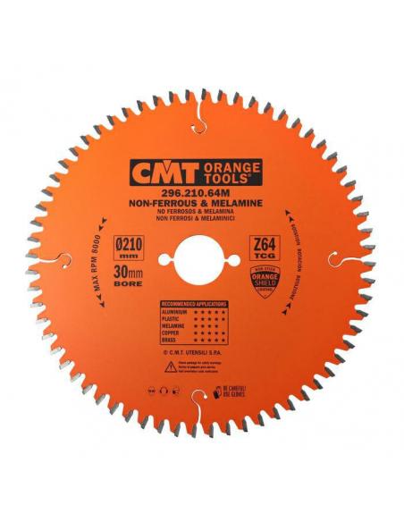 CMT Piła do cięcia metali nieżelaznych i płyt laminowanych D-210 F-30 zębów 64 (296.210.64M)