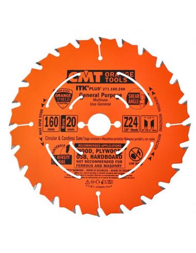 CMT Piła ultra cienka ITK Plus do cięcia wzdłużnego i poprzecznego  D-160 F-20 zębów 24 (271.160.24H)