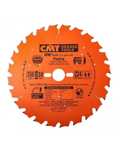 CMT Piła ultra cienka ITK Plus do cięcia wzdłużnego i poprzecznego  D-250 F-30 zębów 24 (271.250.24M)