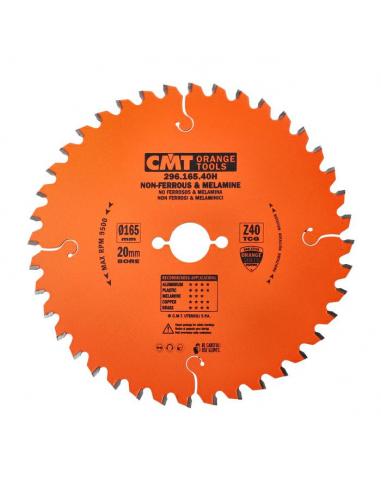 CMT Piła do cięcia metali nieżelaznych i płyt laminowanych D-165 F-20 zębów 40 (296.165.40H)