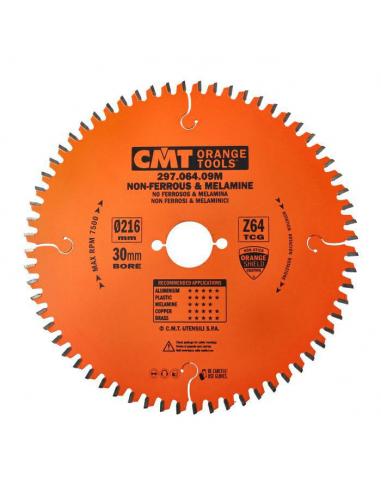 CMT Piła do cięcia aluminium i płyt laminowanych D-216 F-30 zębów 64 (297.064.09M)