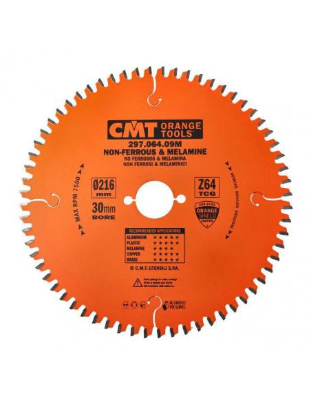 CMT Piła do cięcia aluminium i płyt laminowanych D-216 F-30 zębów 64 (297.064.09M)