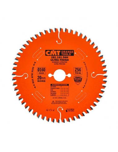 CMT Piła do płyty laminowanej D-160 F-20 zębów 56 (281.161.56H)