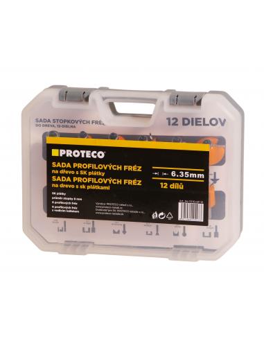 PROTECO Frezy do drewna - zestaw 12 szt trzpień 6,35 i 8mm (10.10-SF-12)