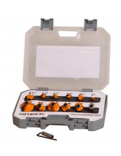 PROTECO Frezy do drewna - zestaw 12 szt trzpień 6,35 i 8mm (10.10-SF-12)