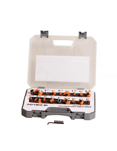 PROTECO Frezy do drewna - zestaw 18 elementów (10.10-SF-18)