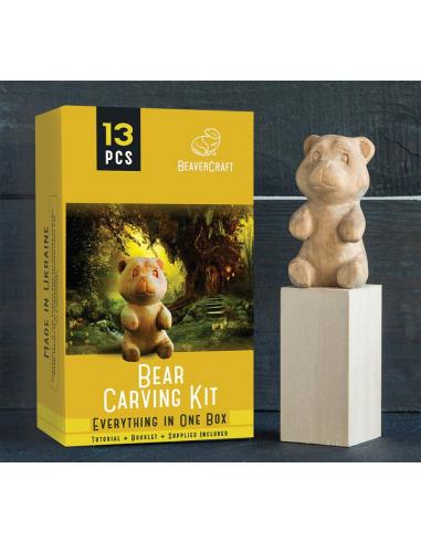 Beavercraft Zestaw do rzeźbienia miś DIY05