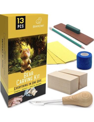 Beavercraft Zestaw do rzeźbienia miś DIY05