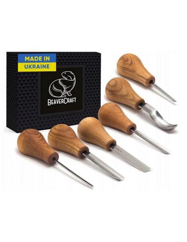Beavercraft Zestaw do drzeworytu 6 dłut profilowych SC05