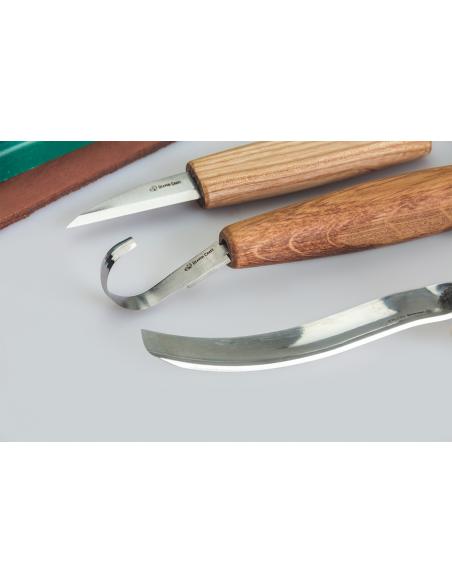 Beavercraft Zestaw do rzeźbienia 3 szt nóż, nóż do łyżek, dłuto żłobak S47