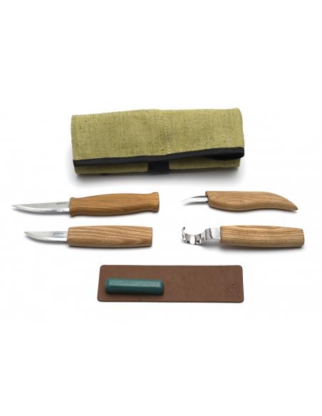 Beavercraft Zestaw do rzeźbienia 4 szt nóż do łyżek i  3 noże S48