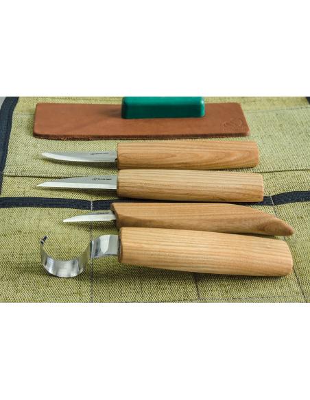 Beavercraft Zestaw do rzeźbienia 4 szt nóż do łyżek i  3 noże S48