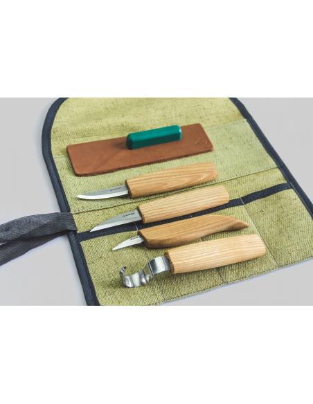 Beavercraft Zestaw do rzeźbienia 4 szt nóż do łyżek i  3 noże S48